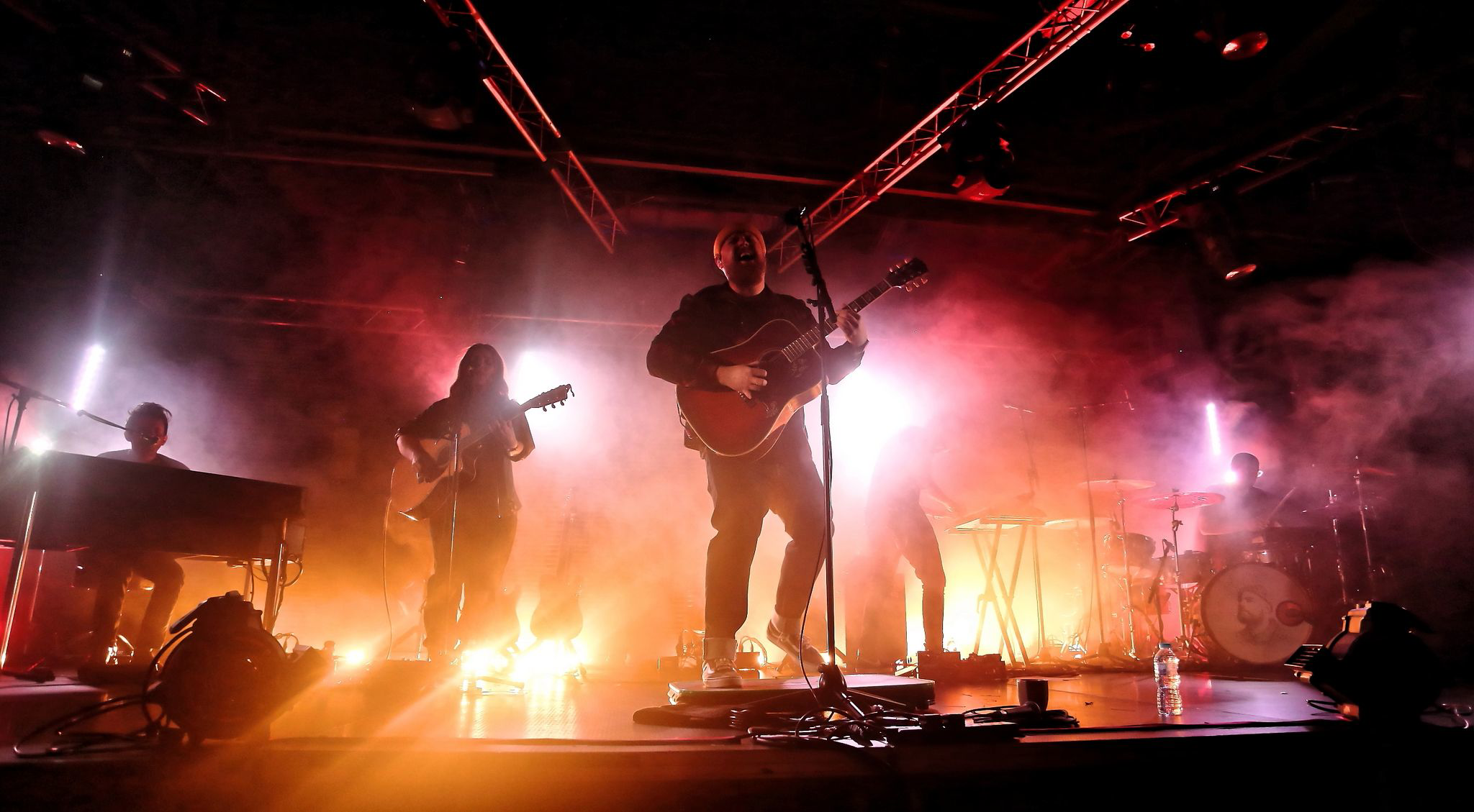 a band playing on a stage