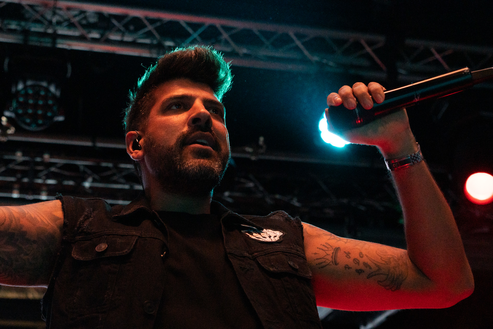 a man holding a microphone