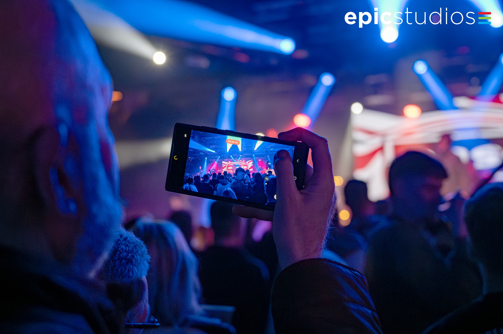 a person holding a camera