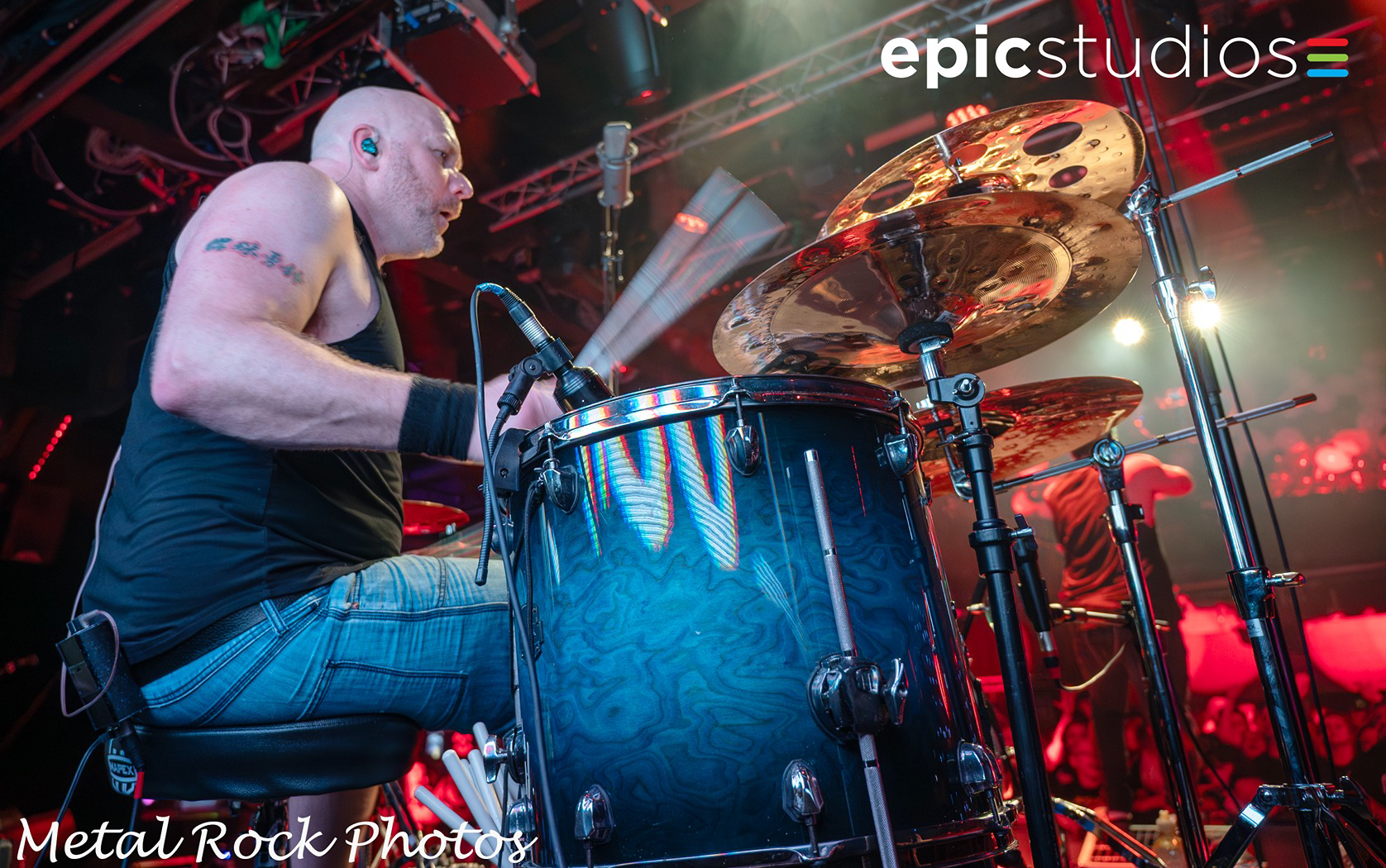 a person playing drums