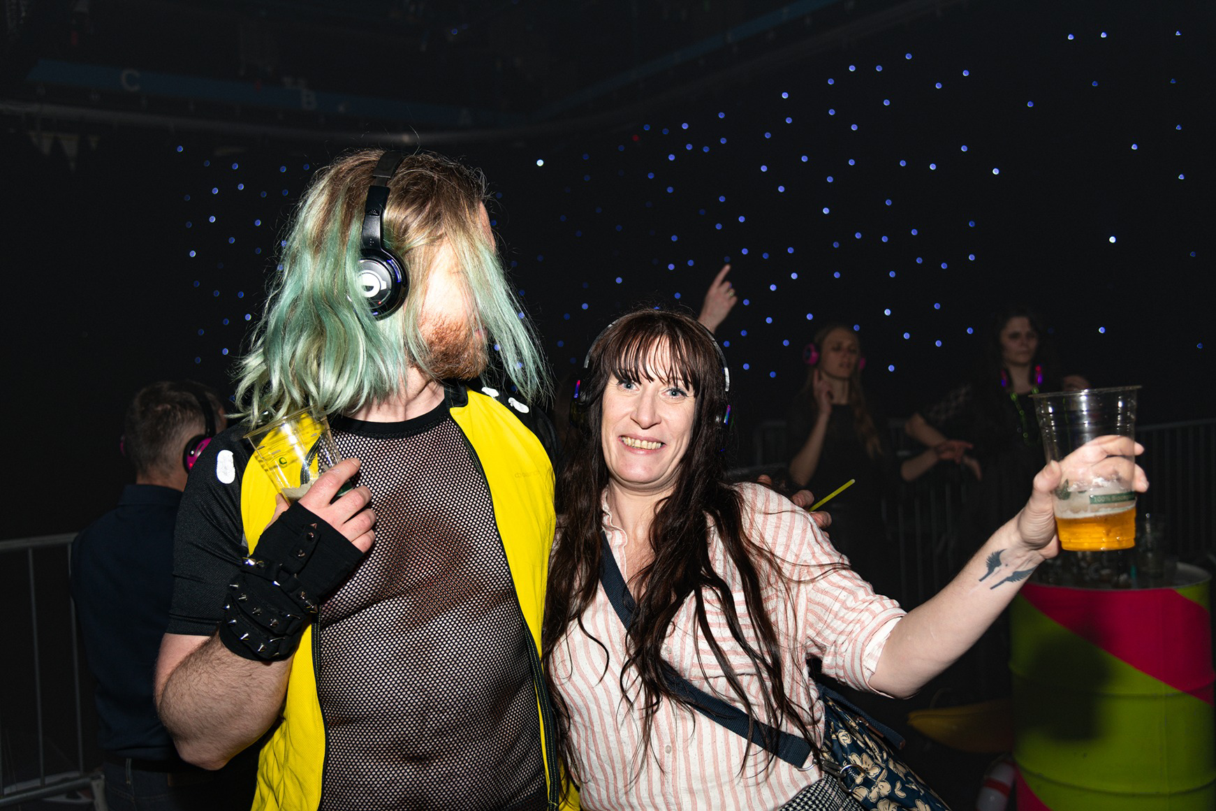 a man and woman wearing clothing