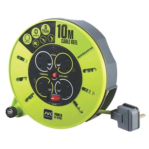 13A 4-GANG 10M CASSETTE REEL 240V