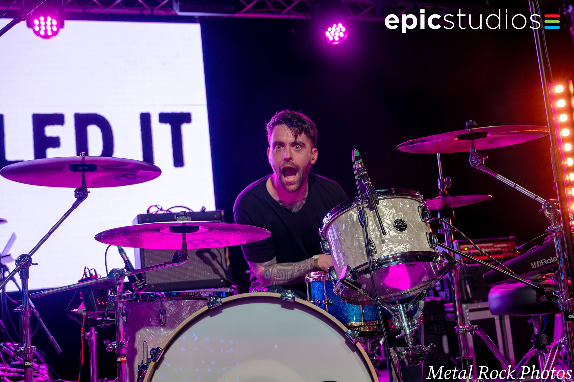 a person playing drums