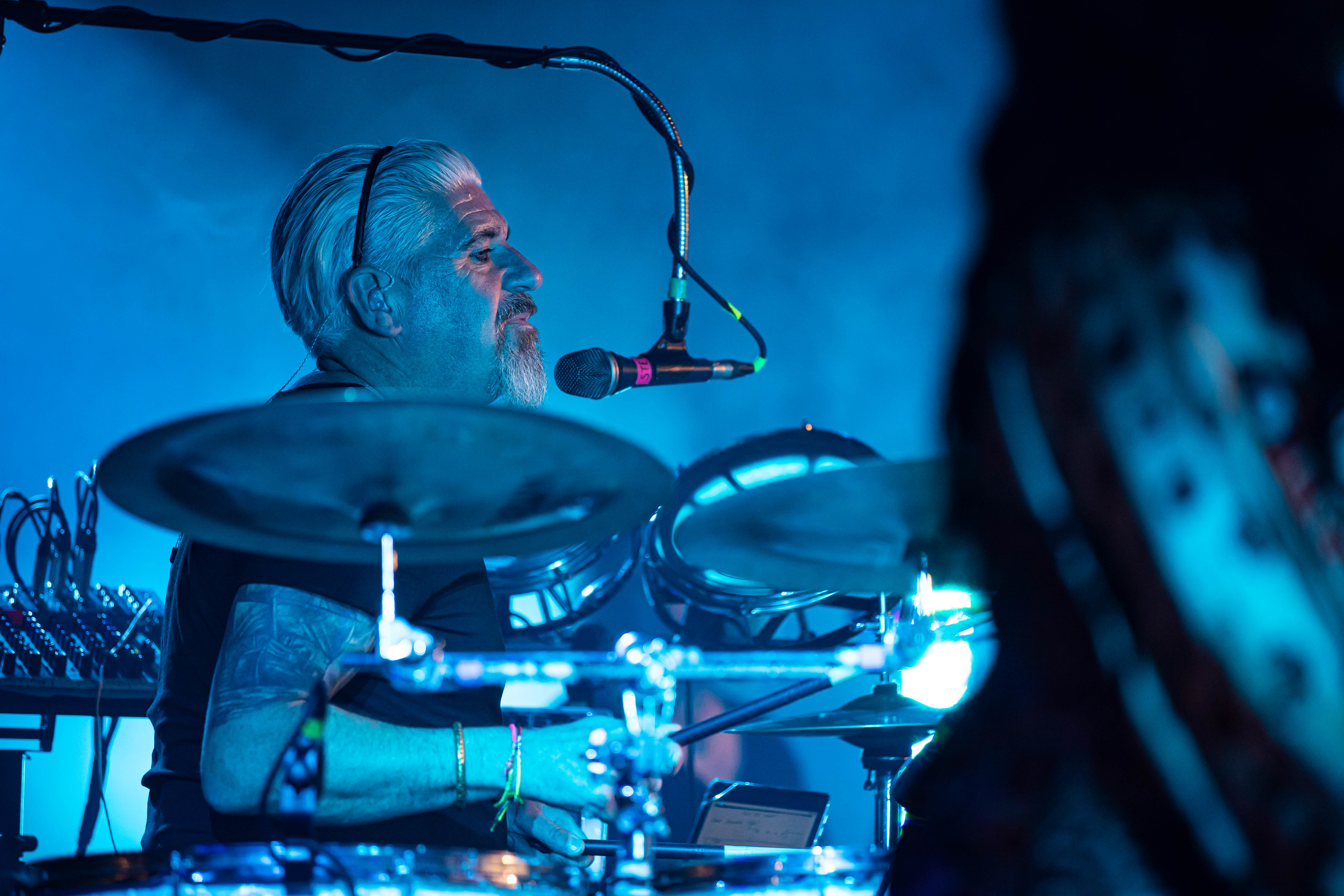 a person playing drums