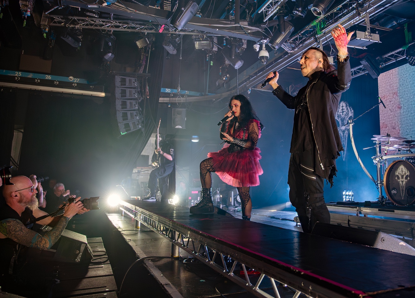 a man and woman on a stage